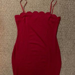 Red Scalloped Dress